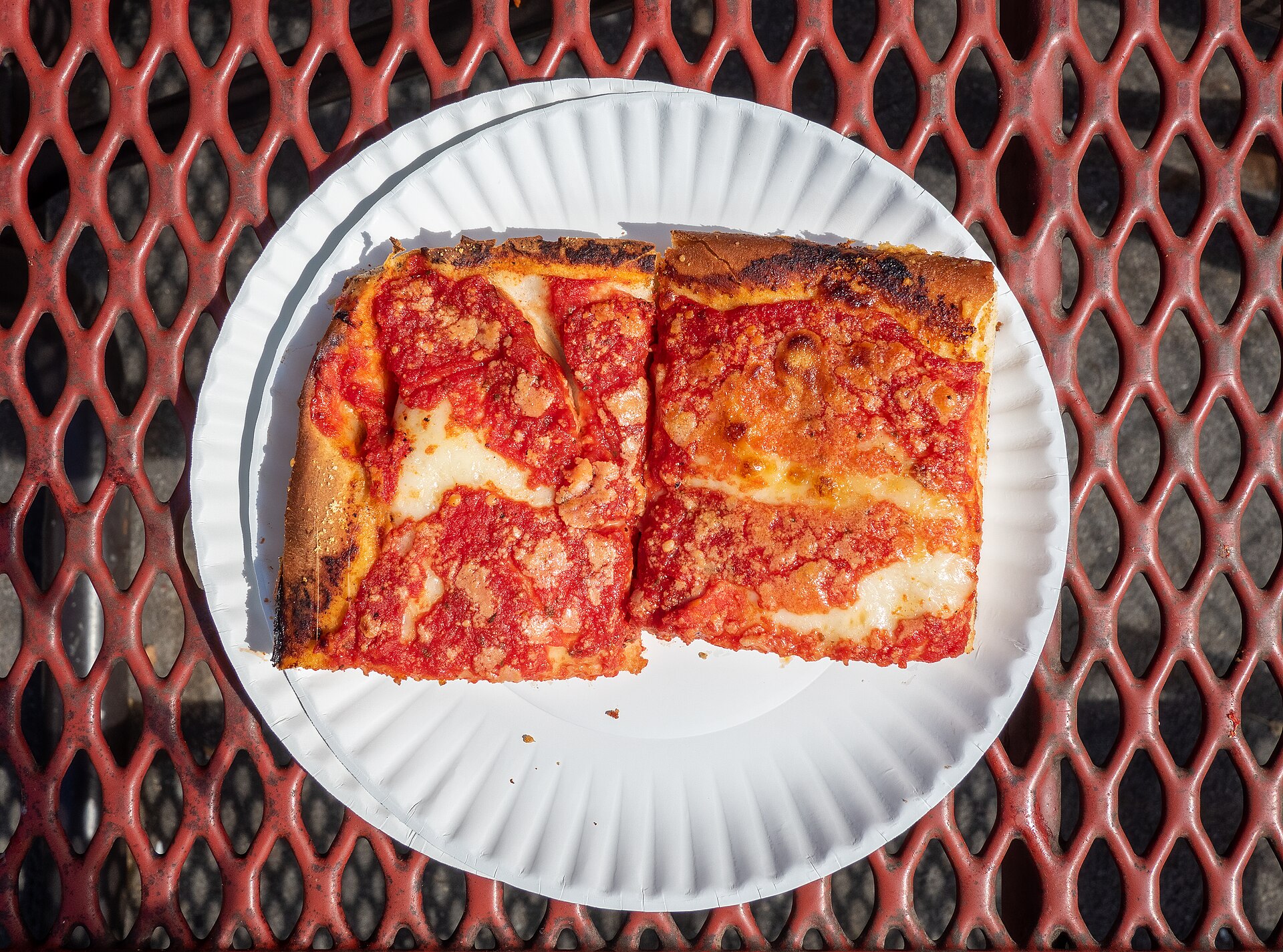 New York style pizza slice with foldable crust